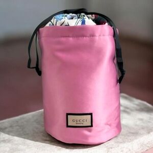 Gucci Pink Satin Beauty Pouch